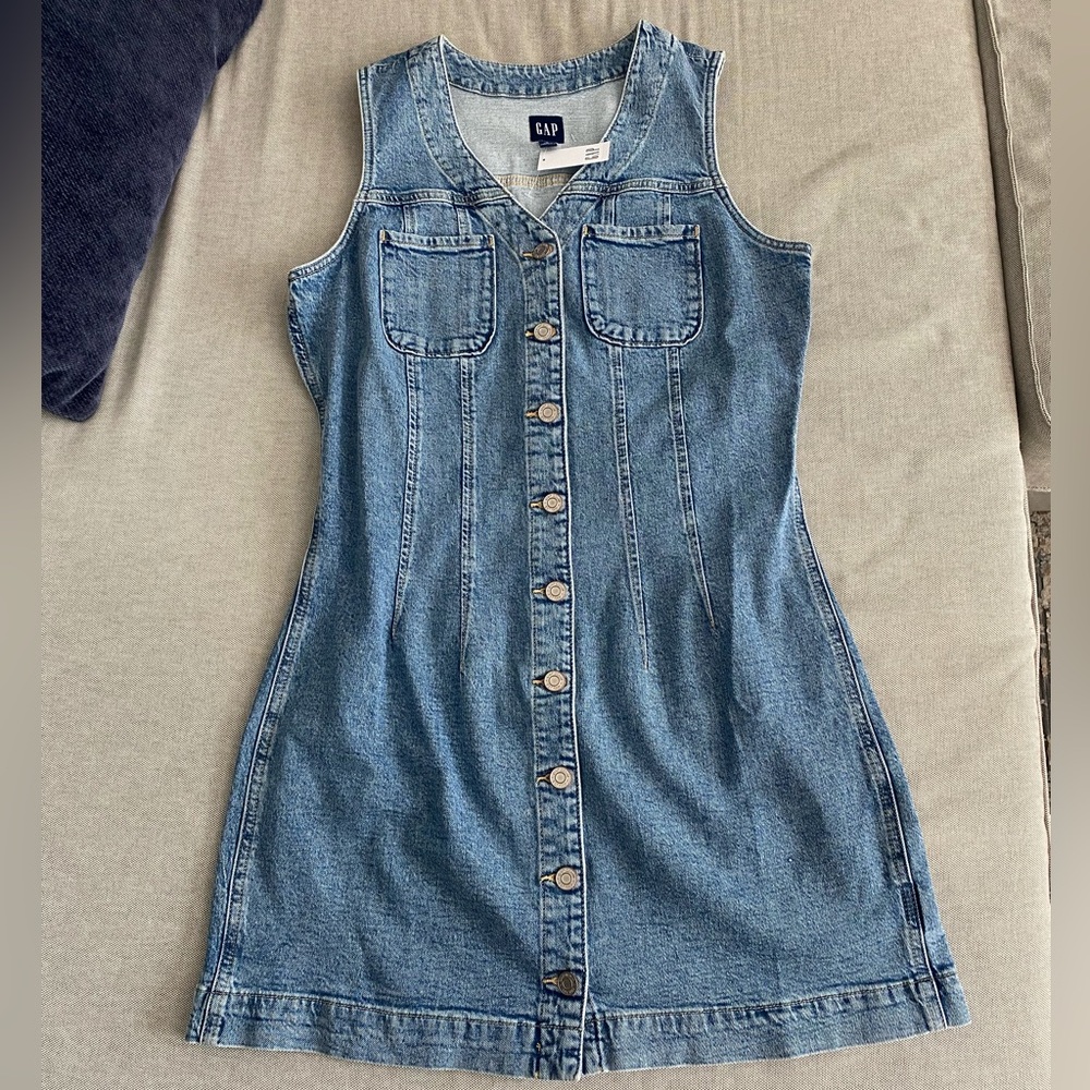 Gap V-Neck Denim Mini Dress